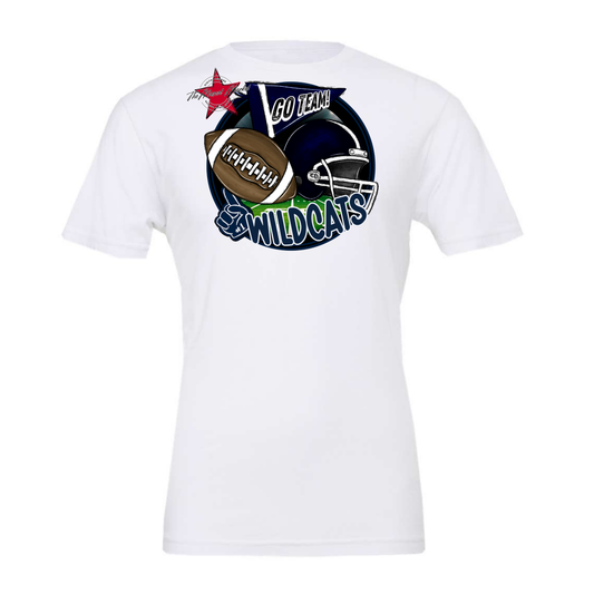 Wildcats Circle Football Design-Navy