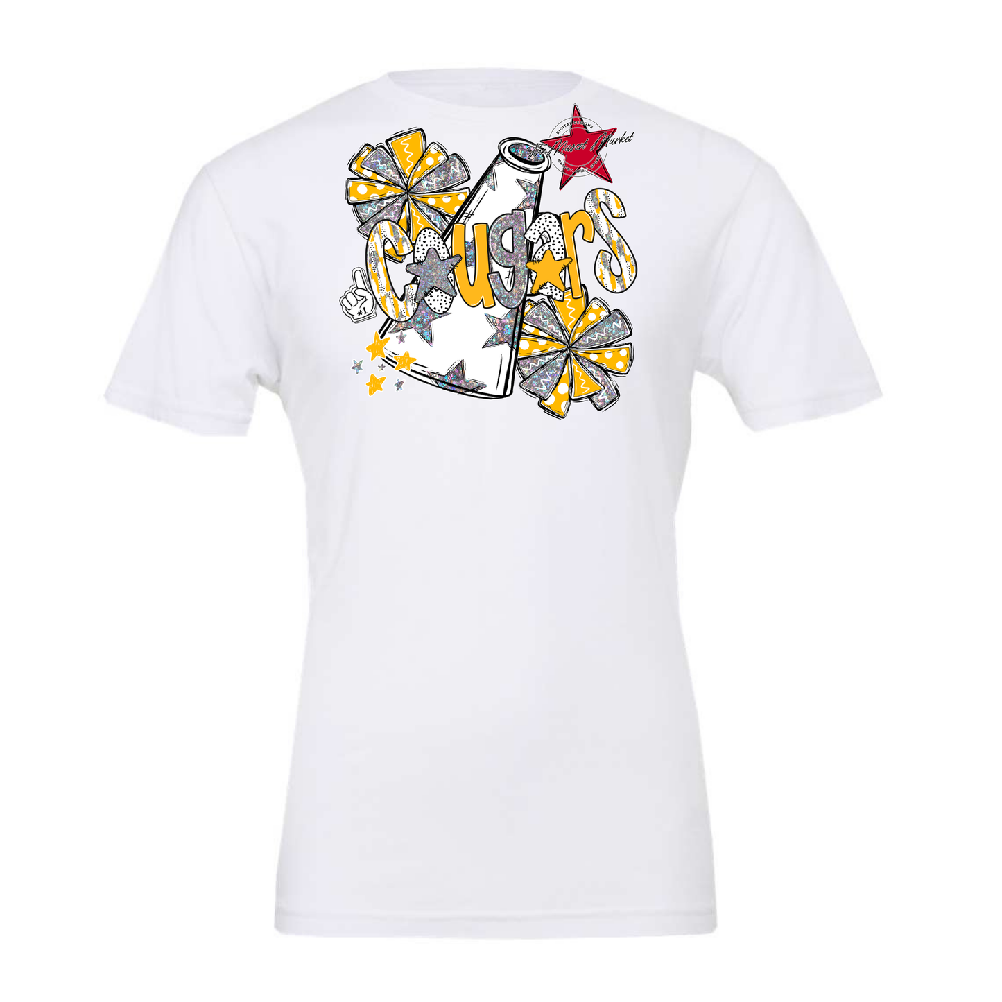 Cougars Cheer Megaphone Scrape-Yellow