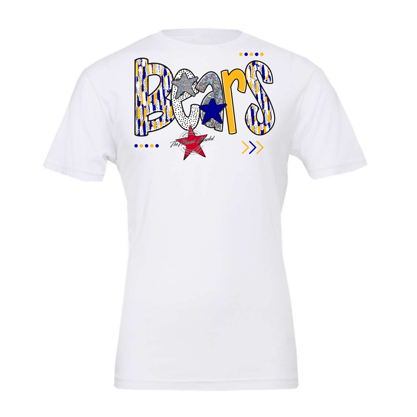 Bears Brushstroke Alpha Design-Blue-Yellow