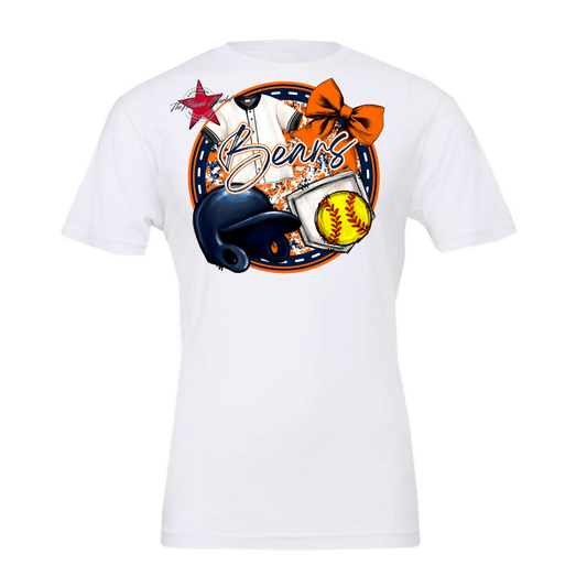 Bears Circle Softball Design-Navy-Orange