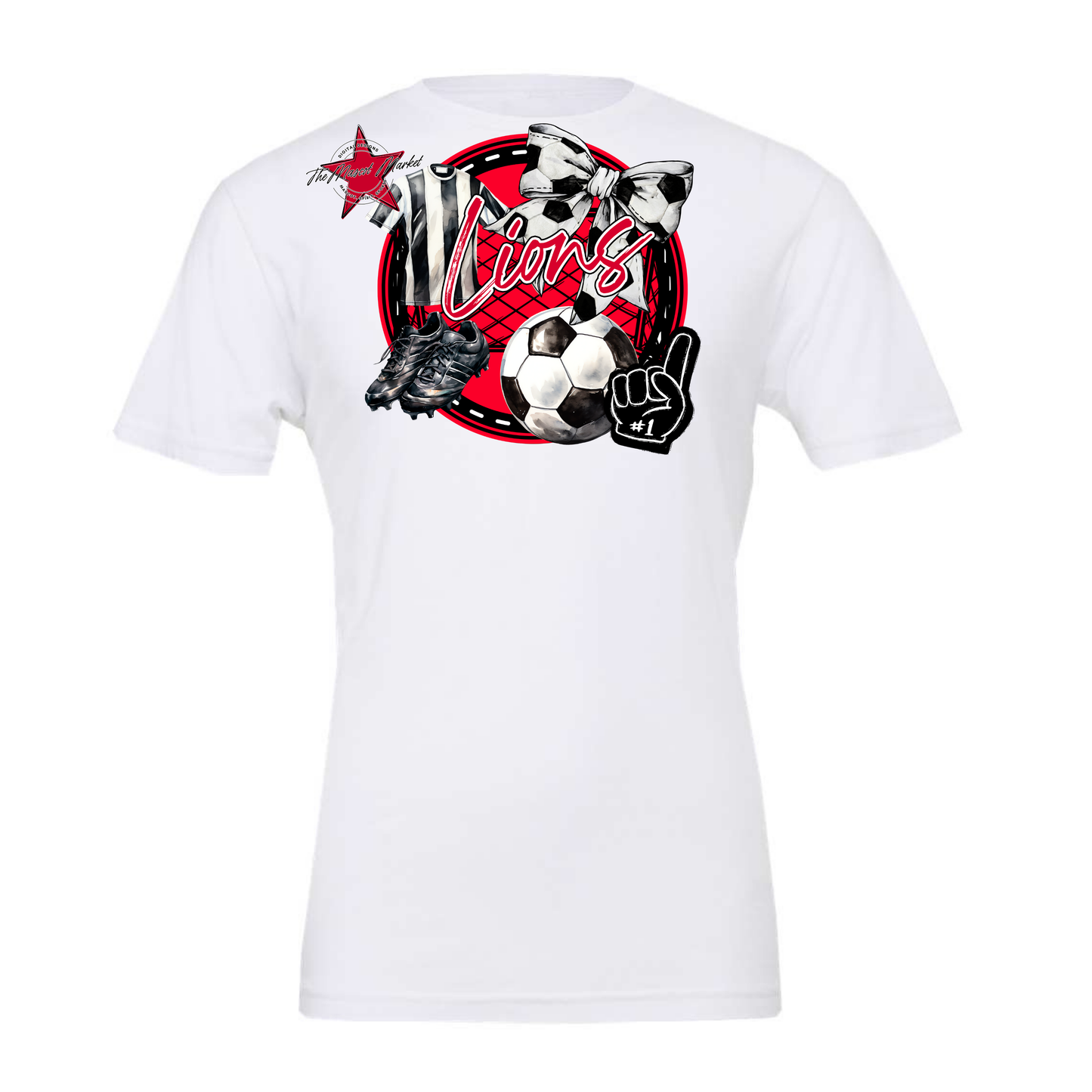 Lions Circle Soccer Design-Red