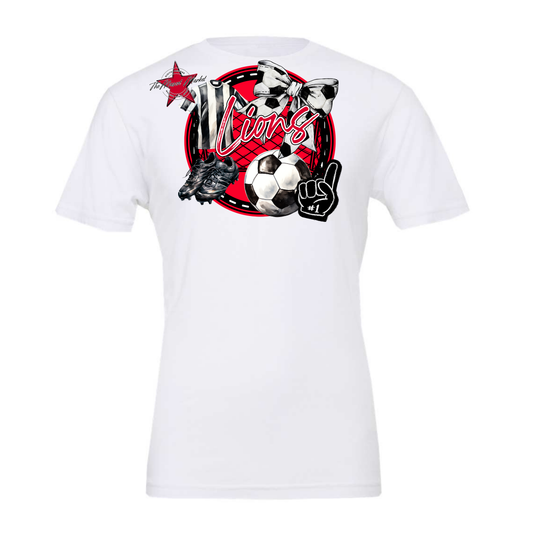 Lions Circle Soccer Design-Red