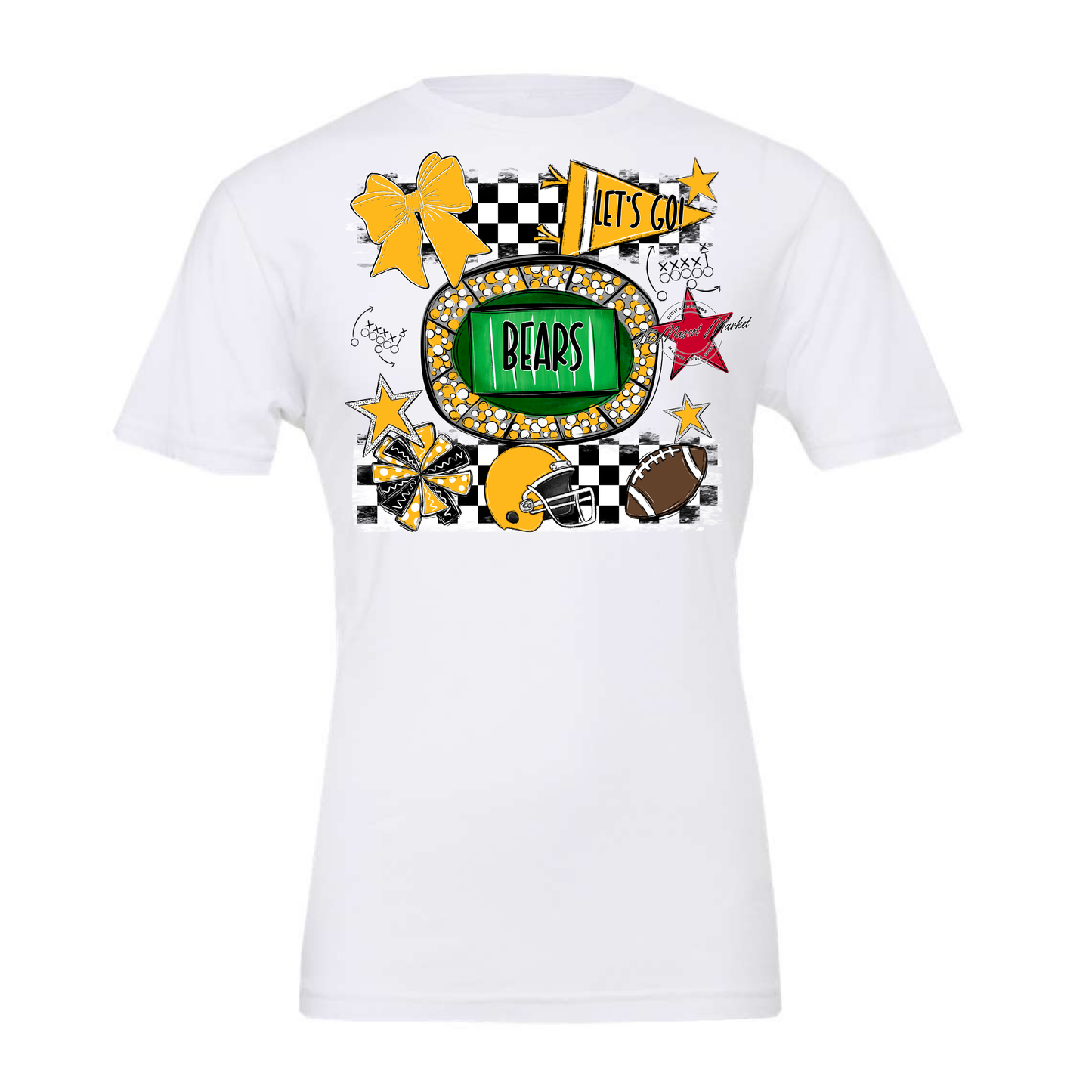 Bears Checker Spirit Design-Yellow