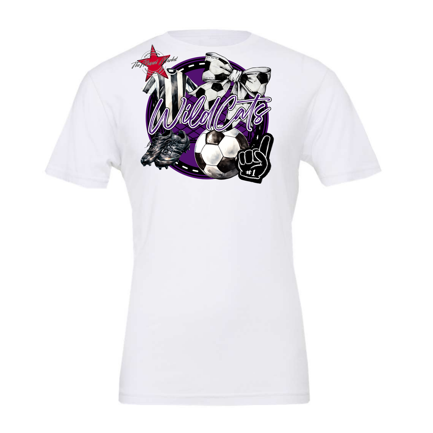 Wildcats Circle Soccer Design-Purple