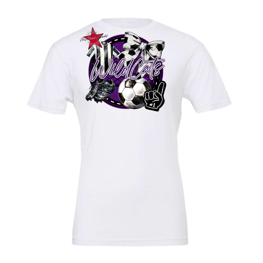 Wildcats Circle Soccer Design-Purple