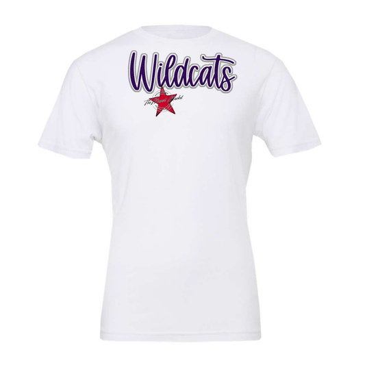 Wildcats Faux Chenille Patch-Purple-Grey