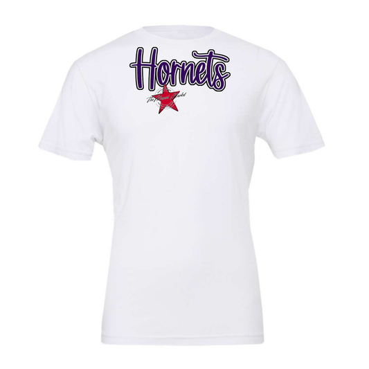 Hornets Faux Chenille Patch-Purple