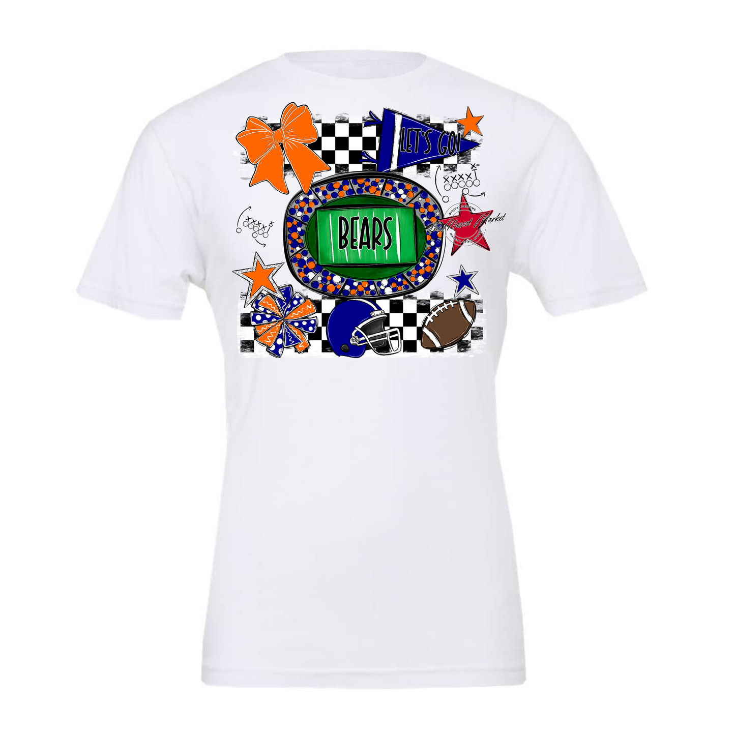Bears Checker Spirit Design-Blue-Orange