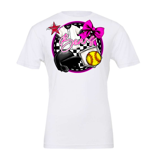 Bears Circle Softball Design-Pink