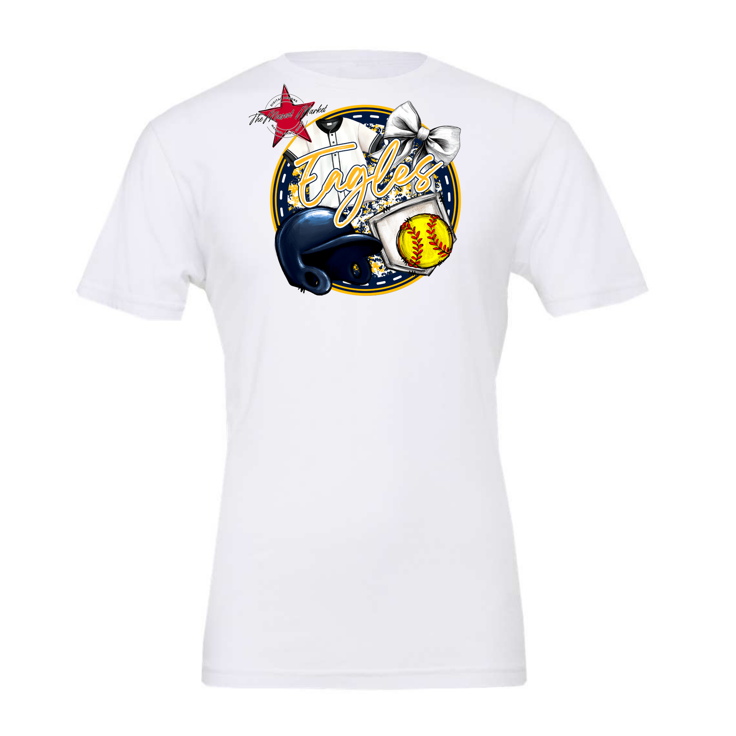 Eagles Circle Softball Design-Navy-Yellow