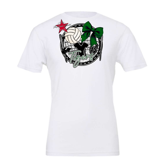 Tigers Circle Volleyball Design-Green