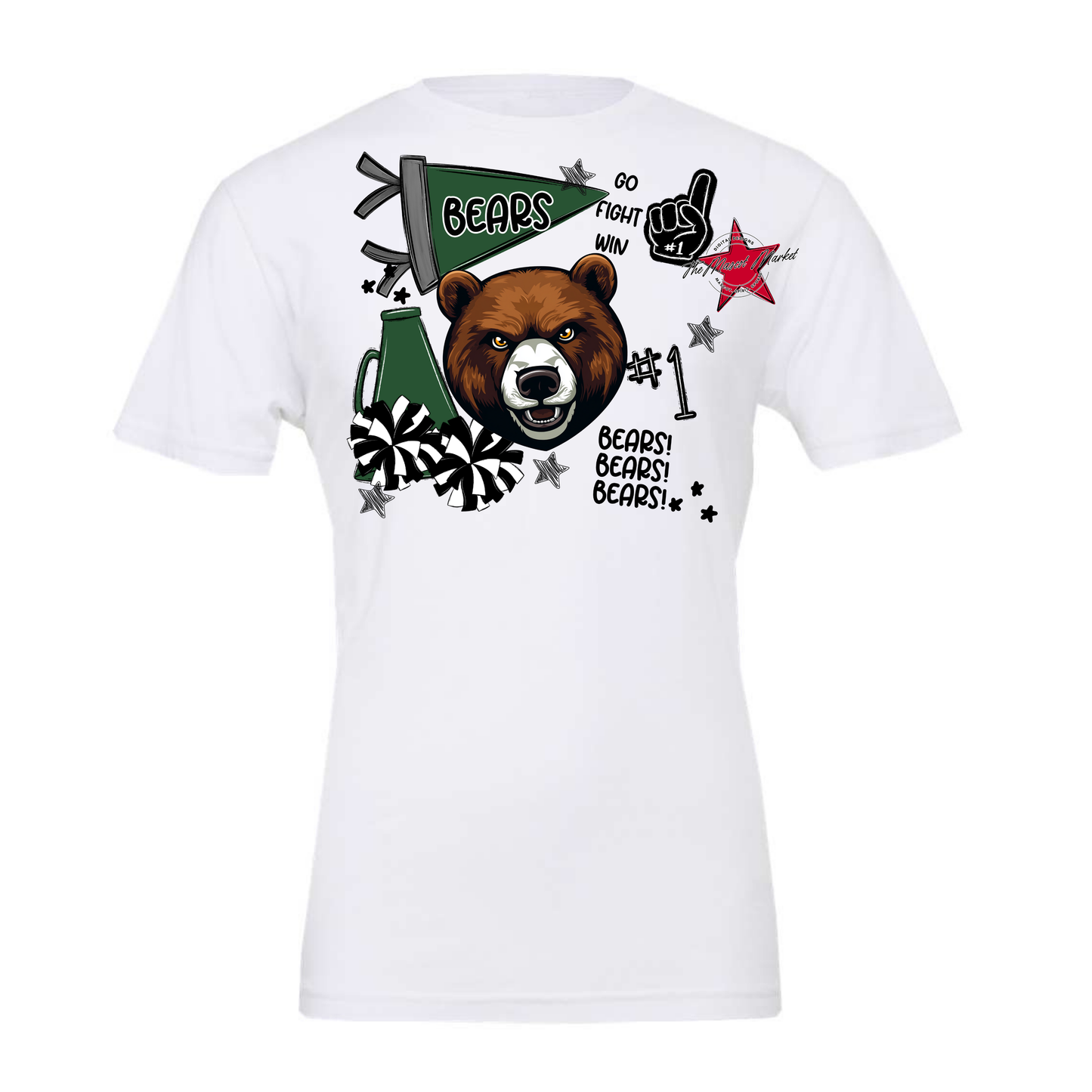 Bears Mixed Mascot Spirit Design-Green
