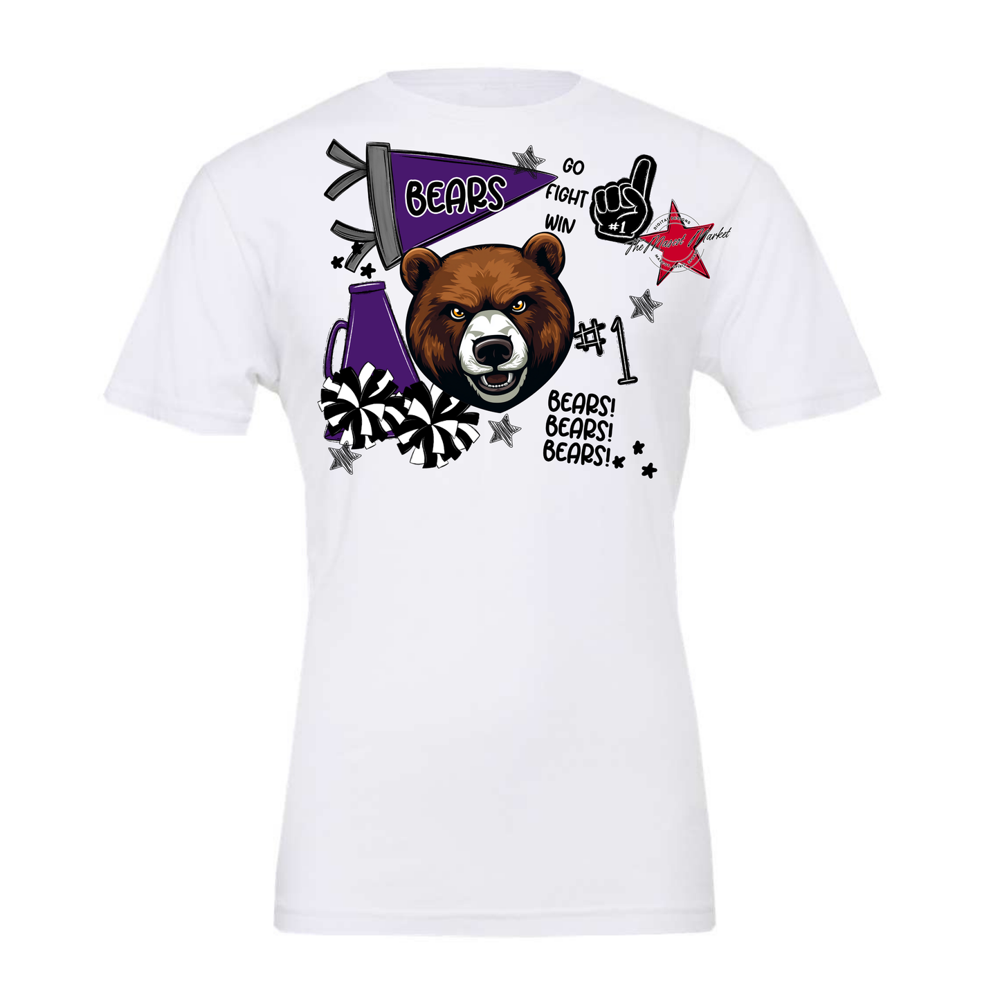 Bears Mixed Mascot Spirit Design-Purple