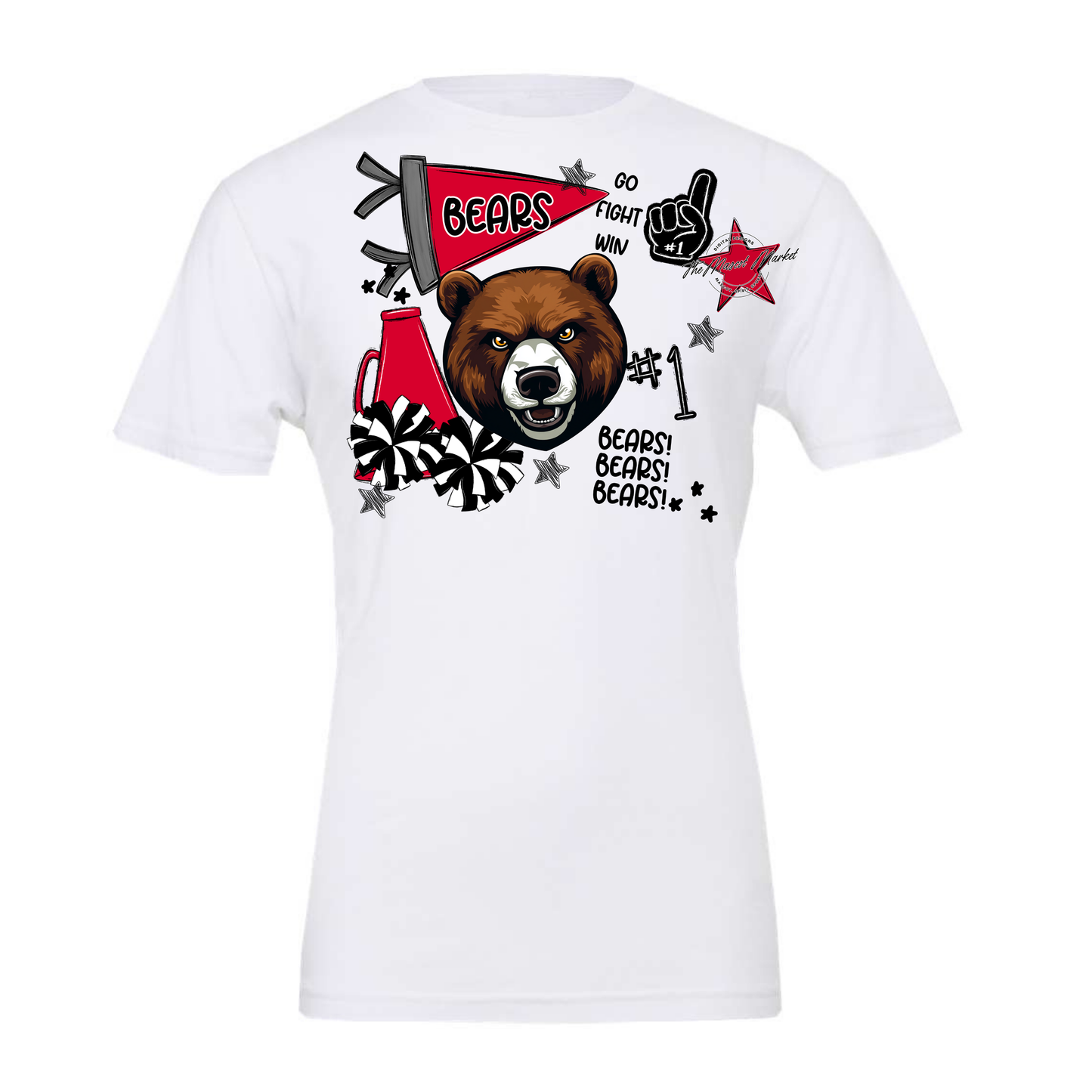 Bears Mixed Mascot Spirit Design-Red