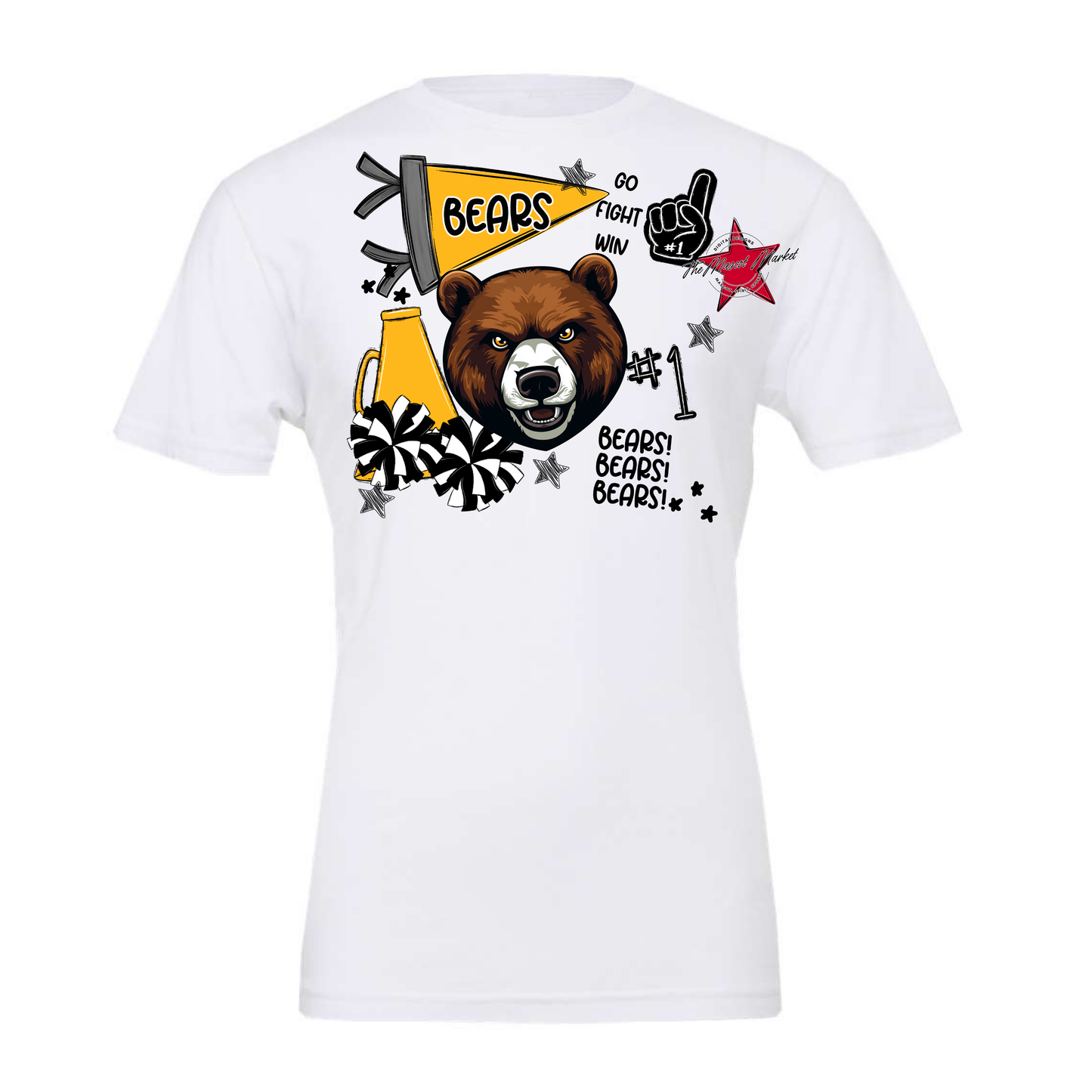 Bears Mixed Mascot Spirit Design-Yellow