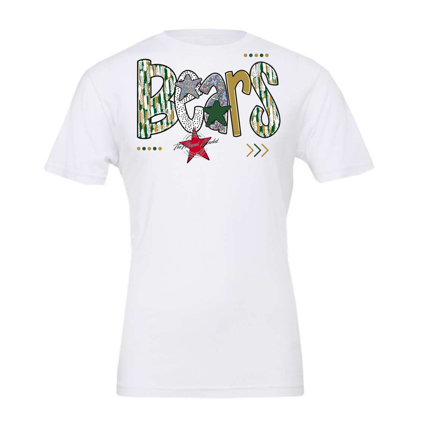 Bears Brushstroke Alpha Design-Green-Gold