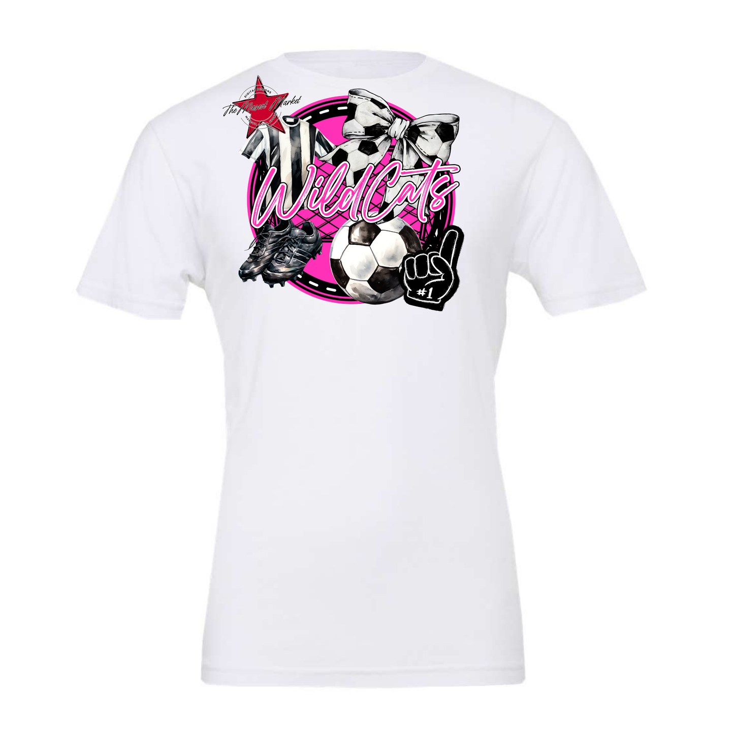 Wildcats Circle Soccer Design-Pink