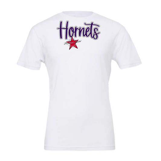 Hornets Faux Chenille Patch-Purple-Grey