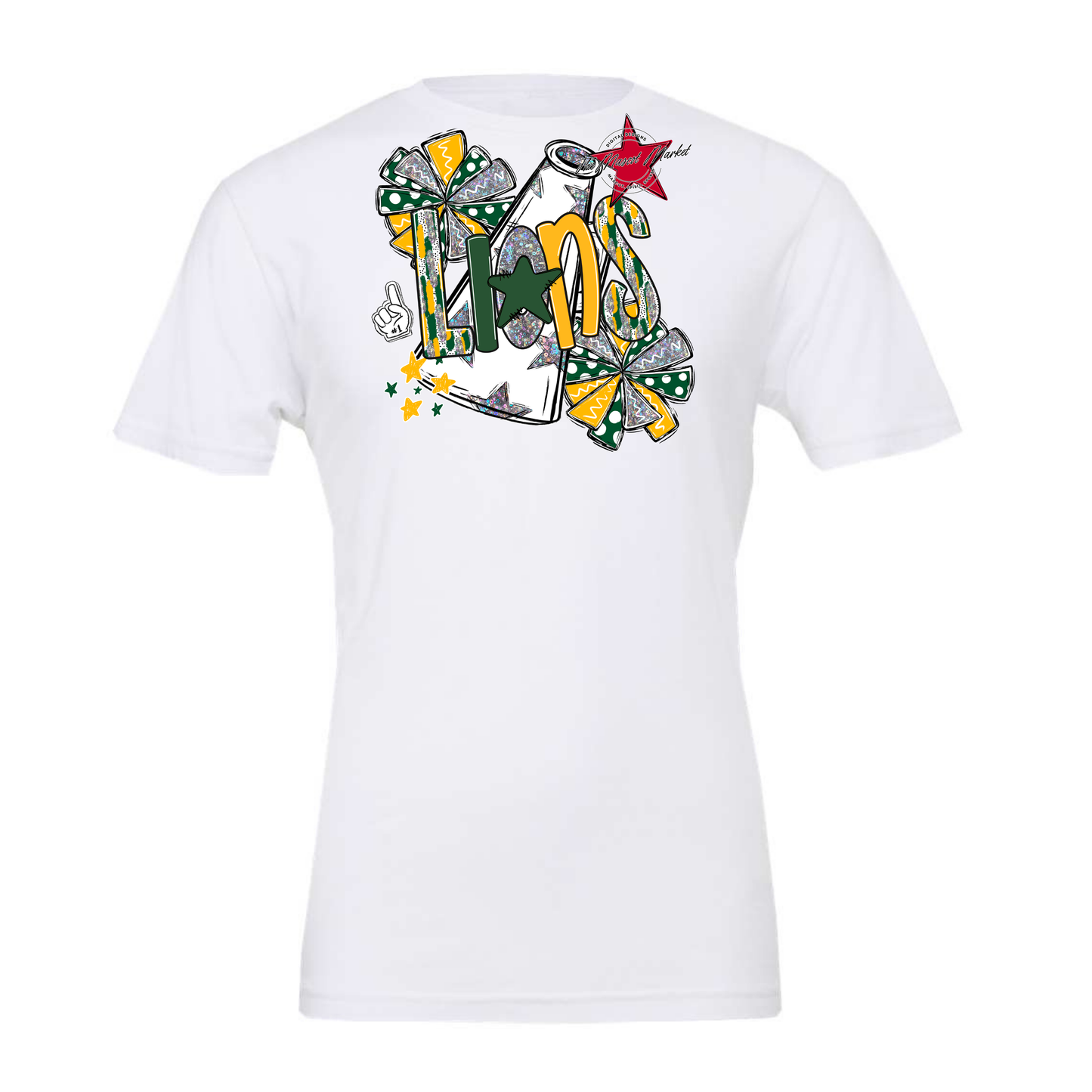 Lions Cheer Megaphone Scrape-Green-Yellow