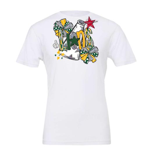 Lions Cheer Megaphone Scrape-Green-Yellow