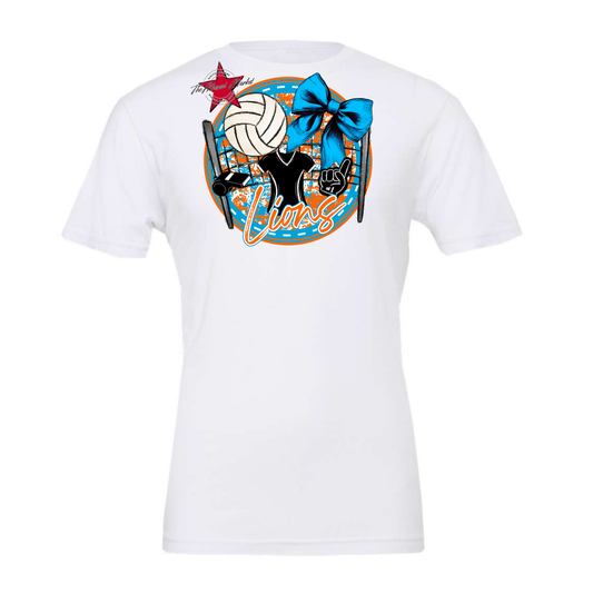 Lions Circle Volleyball Design-Carolina Blue-Yellow