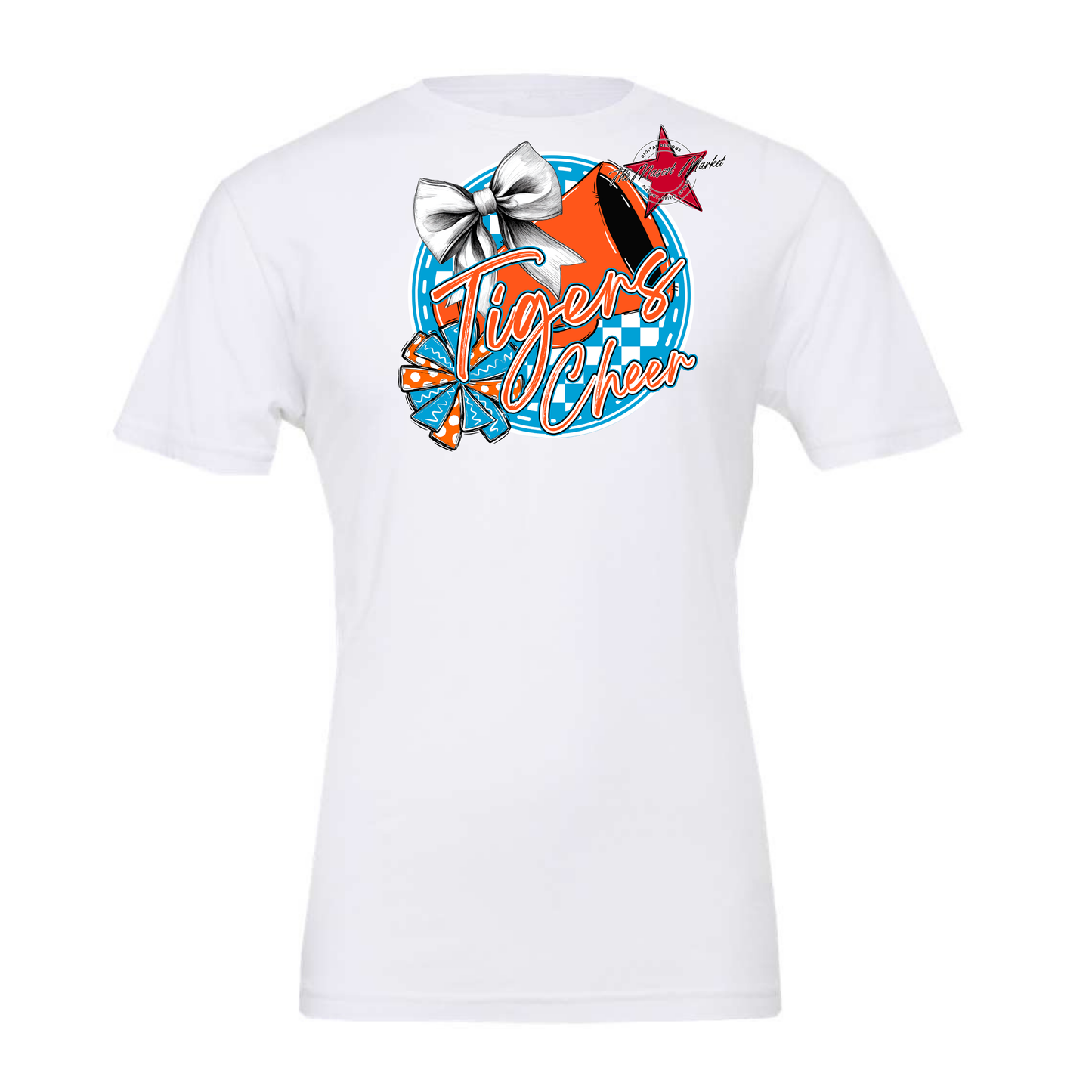 Tigers Circle Cheer Design-Carolina Blue-Orange