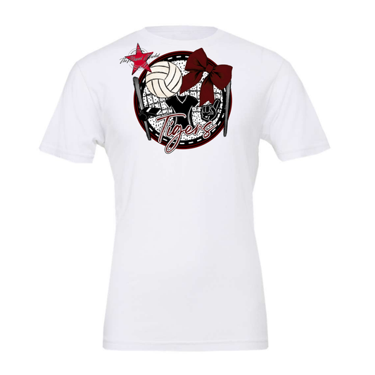 Tigers Circle Volleyball Design-Maroon