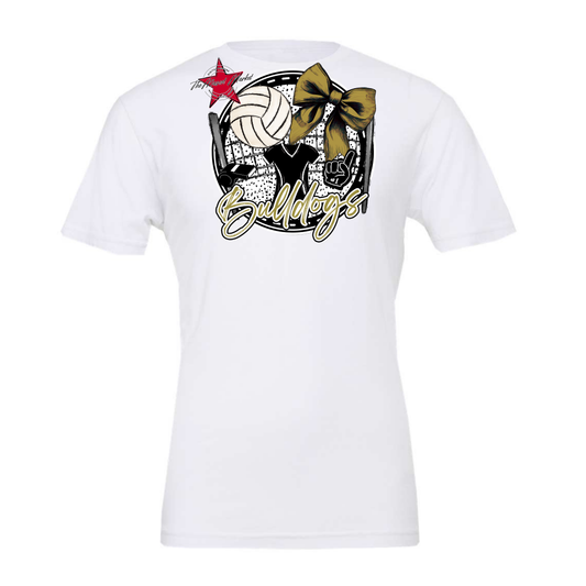 Bulldogs Circle Volleyball Design-Gold