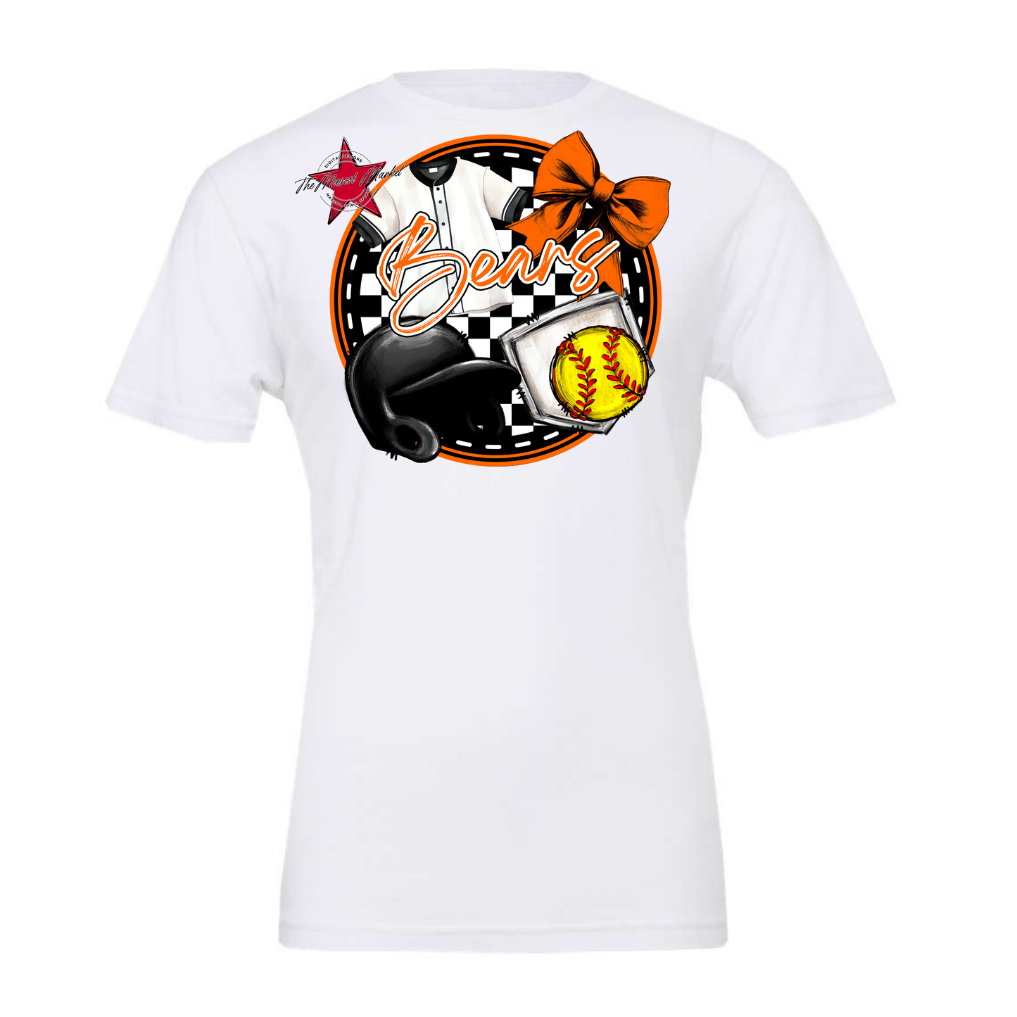 Bears Circle Softball Design-Orange