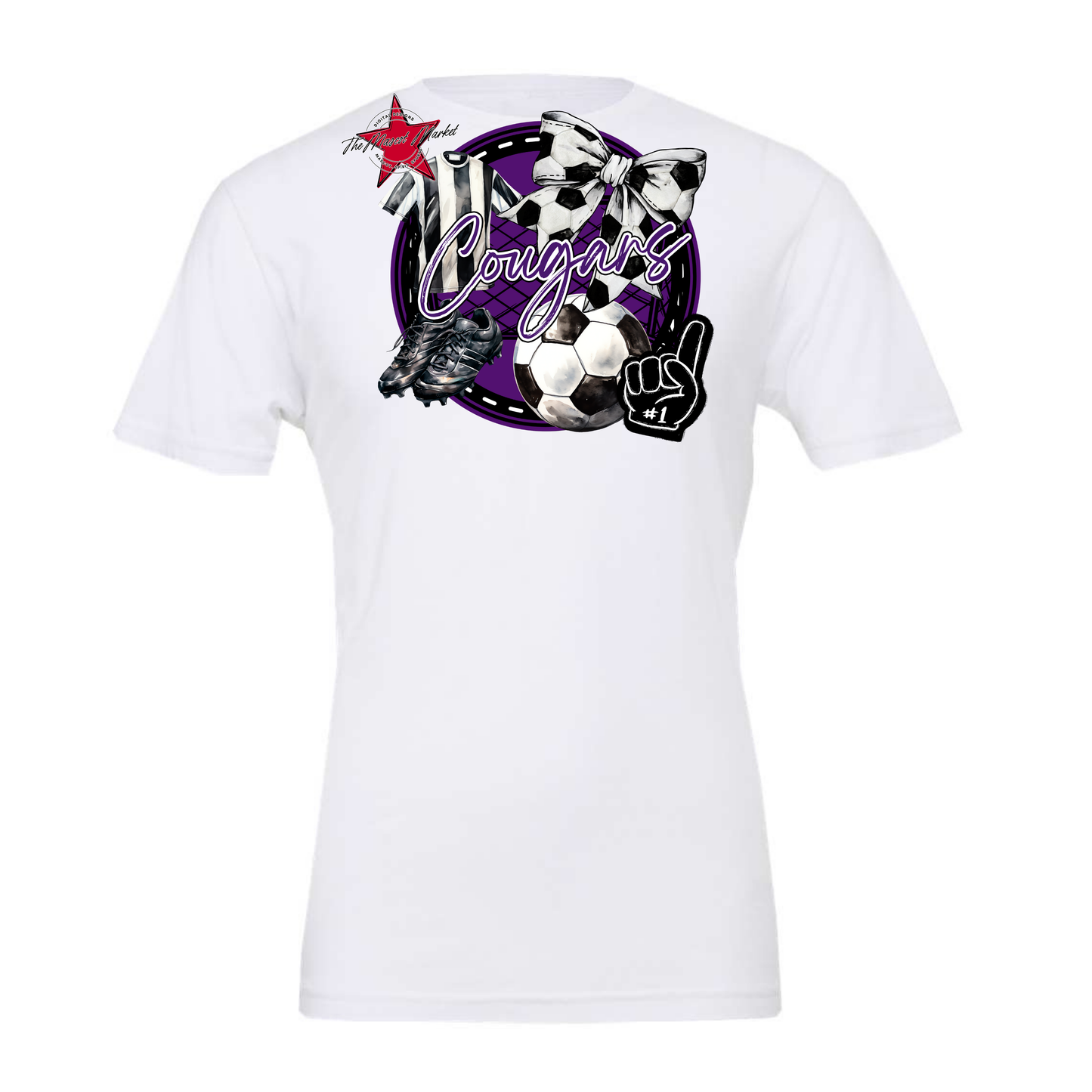 Cougars Circle Soccer Design-Purple