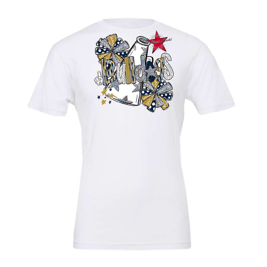 Bulldogs Cheer Megaphone Scrape-Navy-Gold