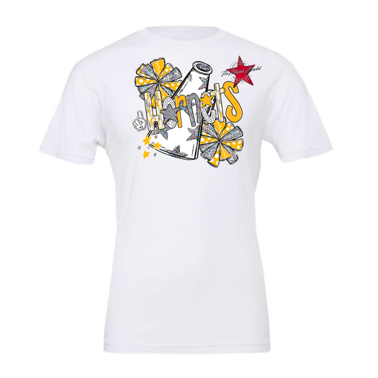 Hornets Cheer Megaphone Scrape-Yellow