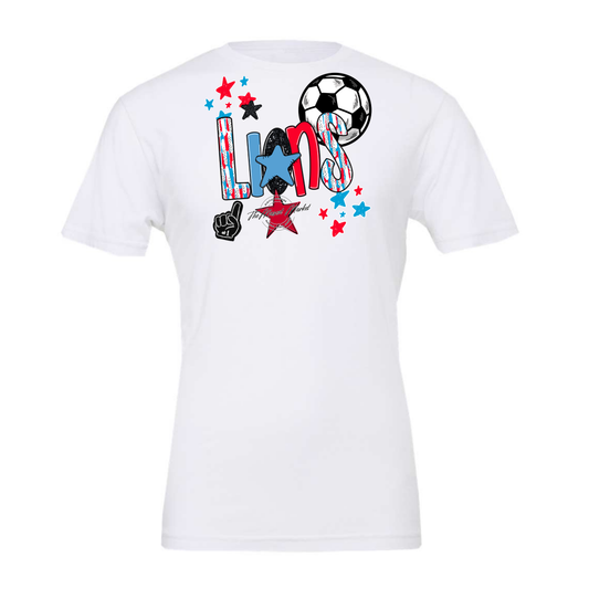 Lions Soccer Scrape-Carolina Blue-Red