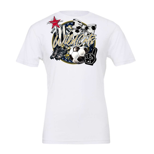 Wildcats Circle Soccer Design-Navy-Gold