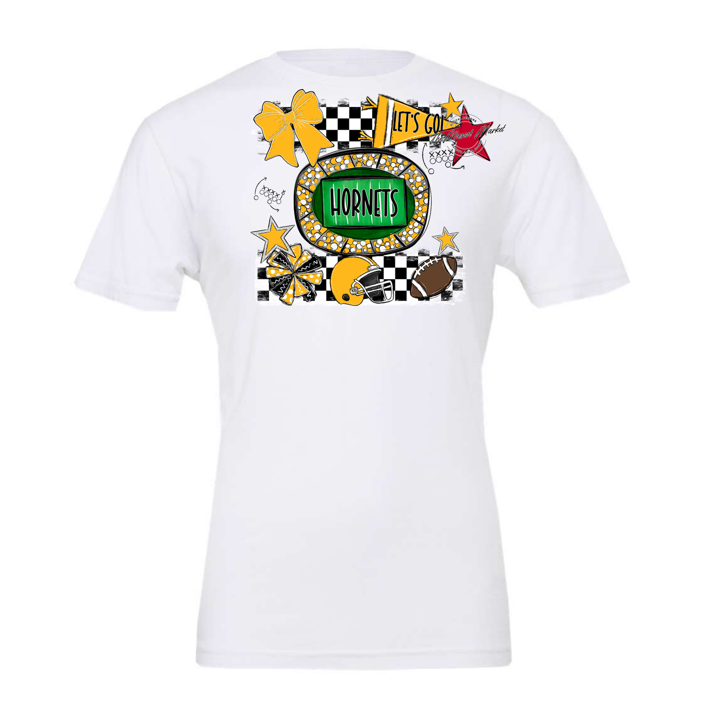 Hornets Checkers Spirit Design-Yellow