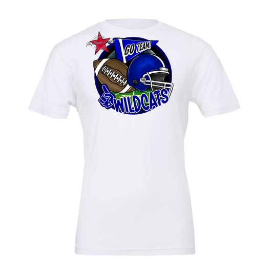 Wildcats Circle Football Design-Blue