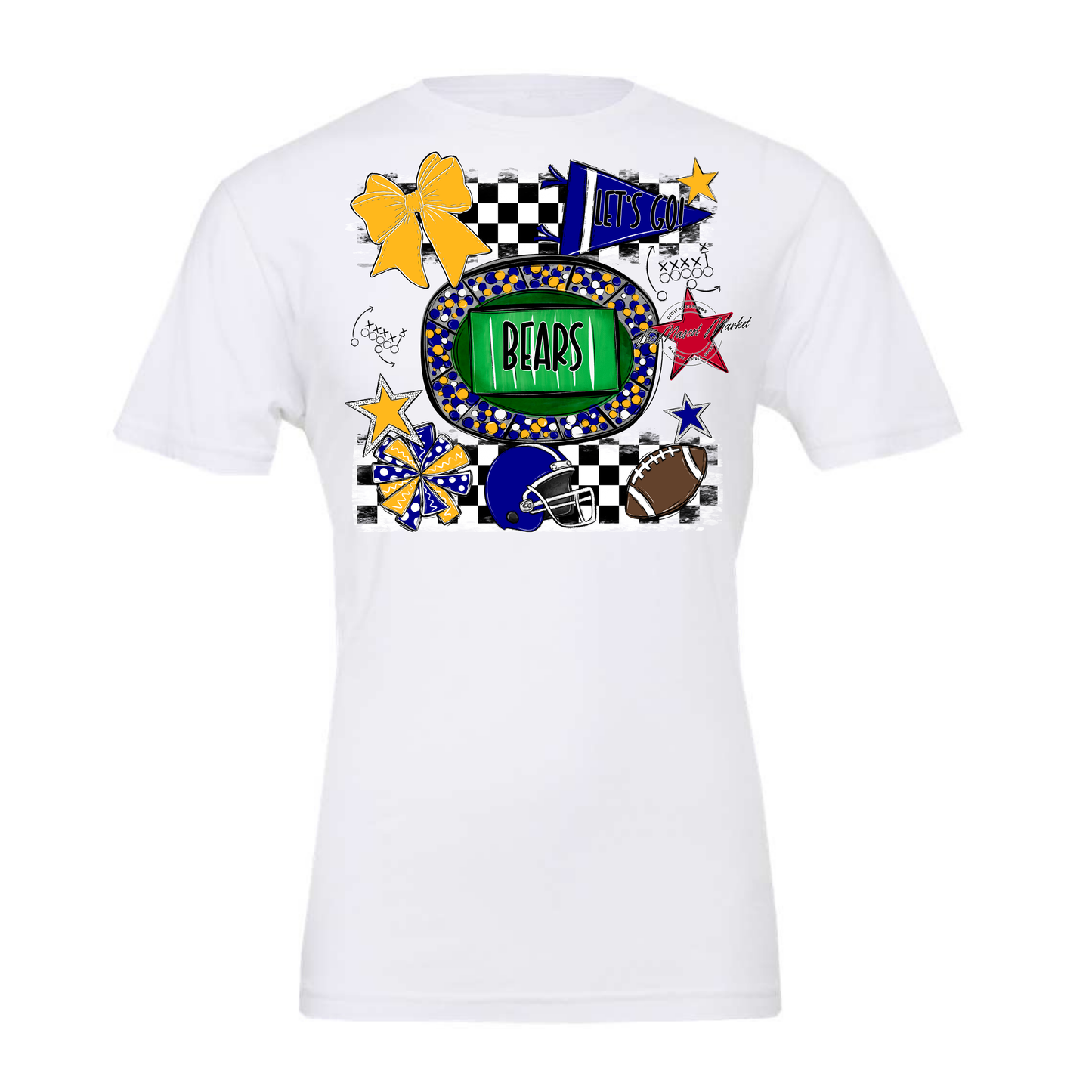 Bears Checker Spirit Design-Blue-Yellow