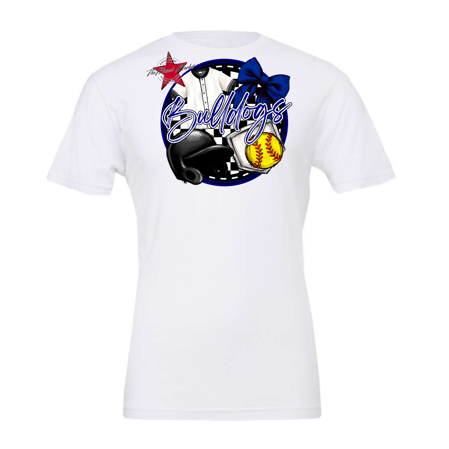 Bulldogs Circle Softball Design-Blue