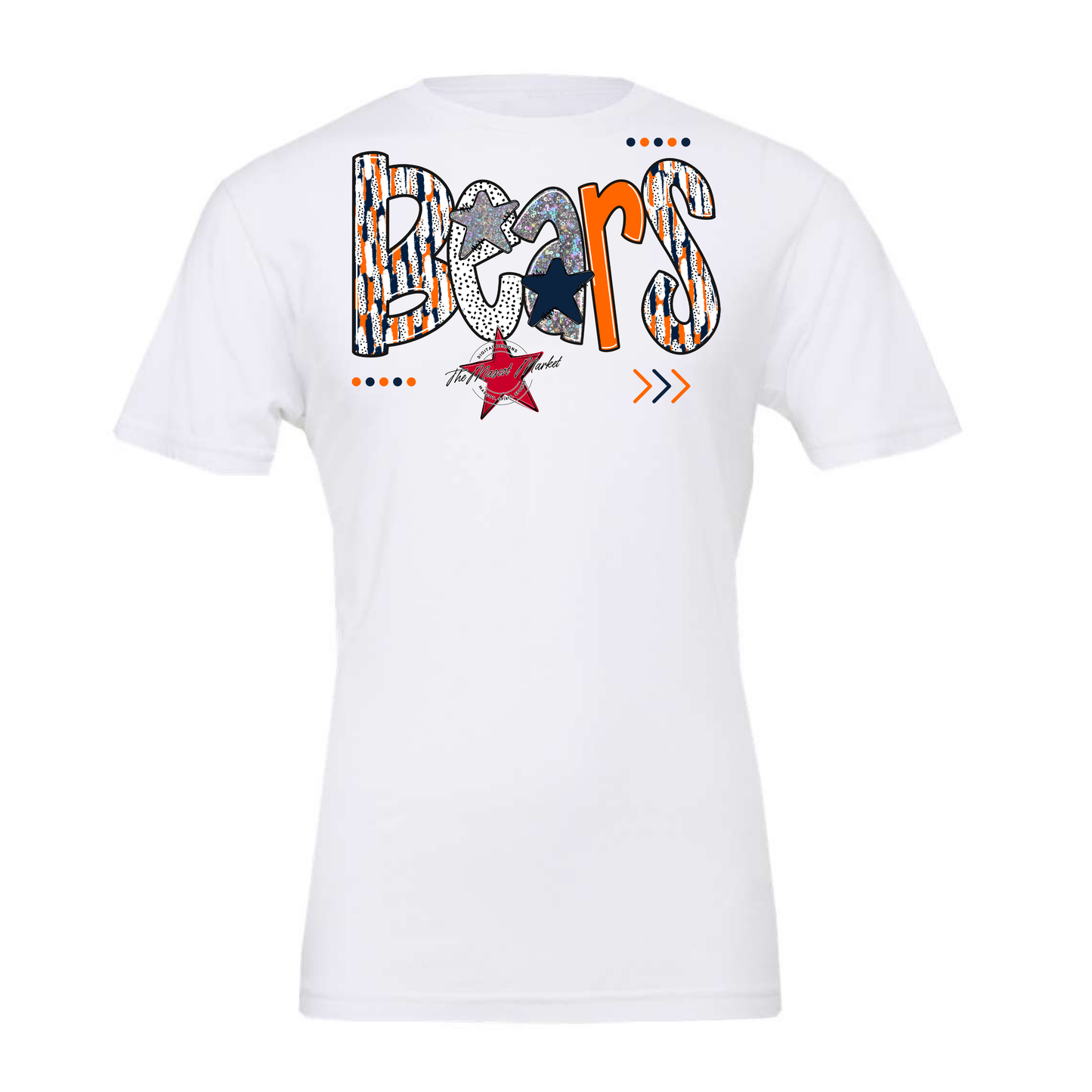 Bears Brushstroke Alpha Design-Navy-Orange