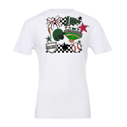 Wolves Checkers Baseball Spirit Design-Green
