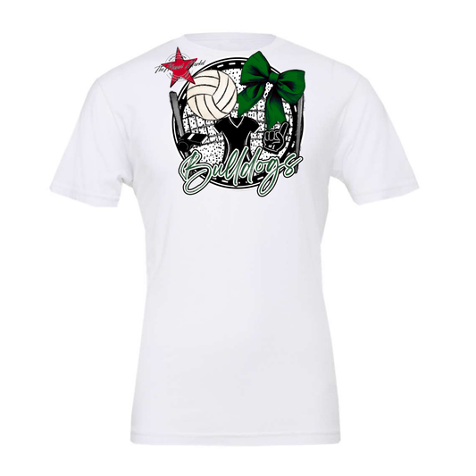 Bulldogs Circle Volleyball Design-Green