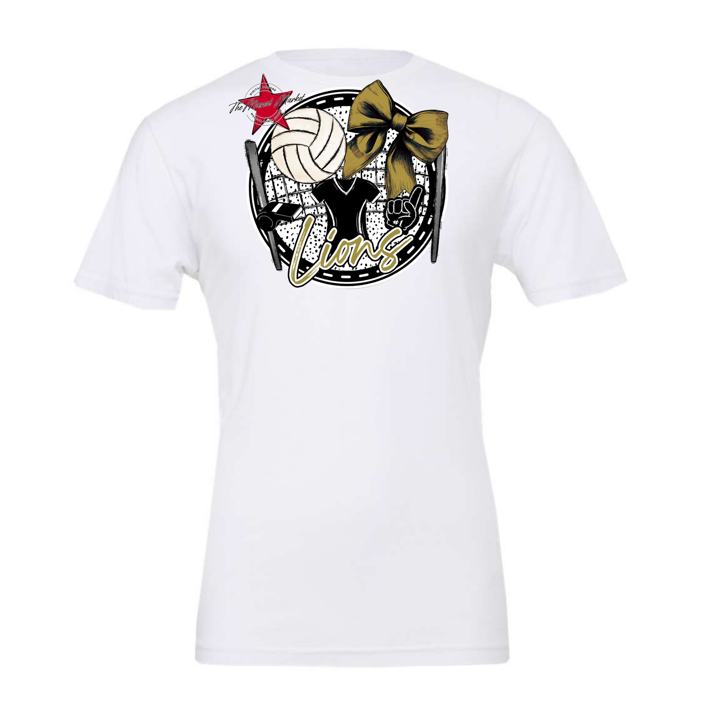 Lions Circle Volleyball Design-Gold