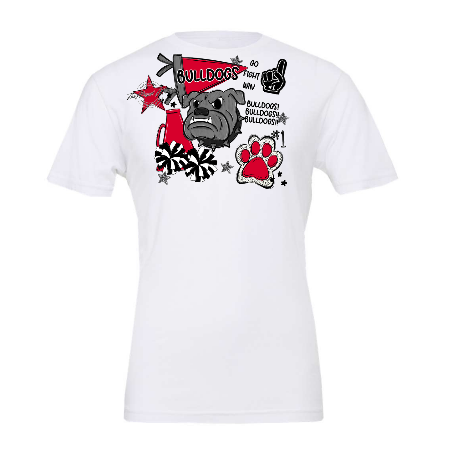Bulldogs Mixed Mascot Spirit Design-Red