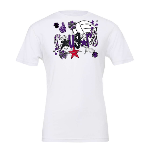 Cougars Volleyball Scrape-Purple