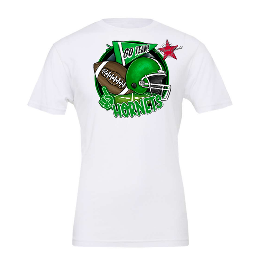 Hornets Circle Football Design-Kelly Green