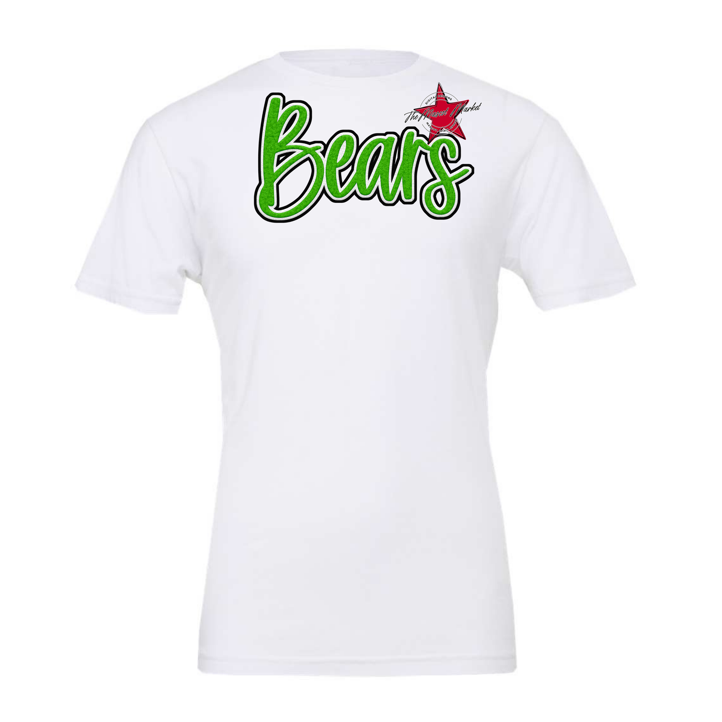 Bears Faux Chenille Patch Design-Bright Green