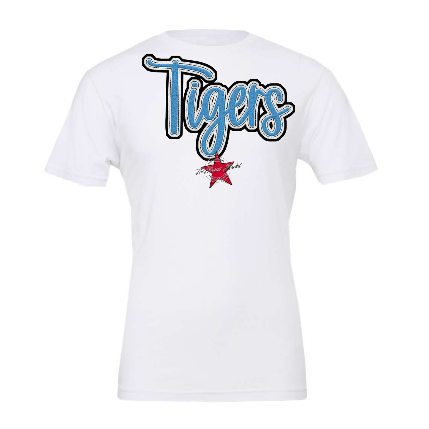 Tigers Faux Chenille Patch-Carolina Blue
