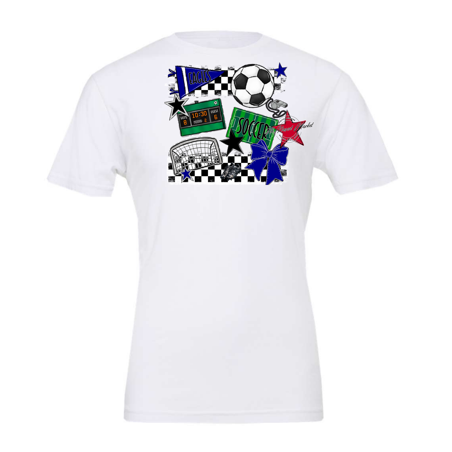 Eagles Soccer Checkers Design-Blue