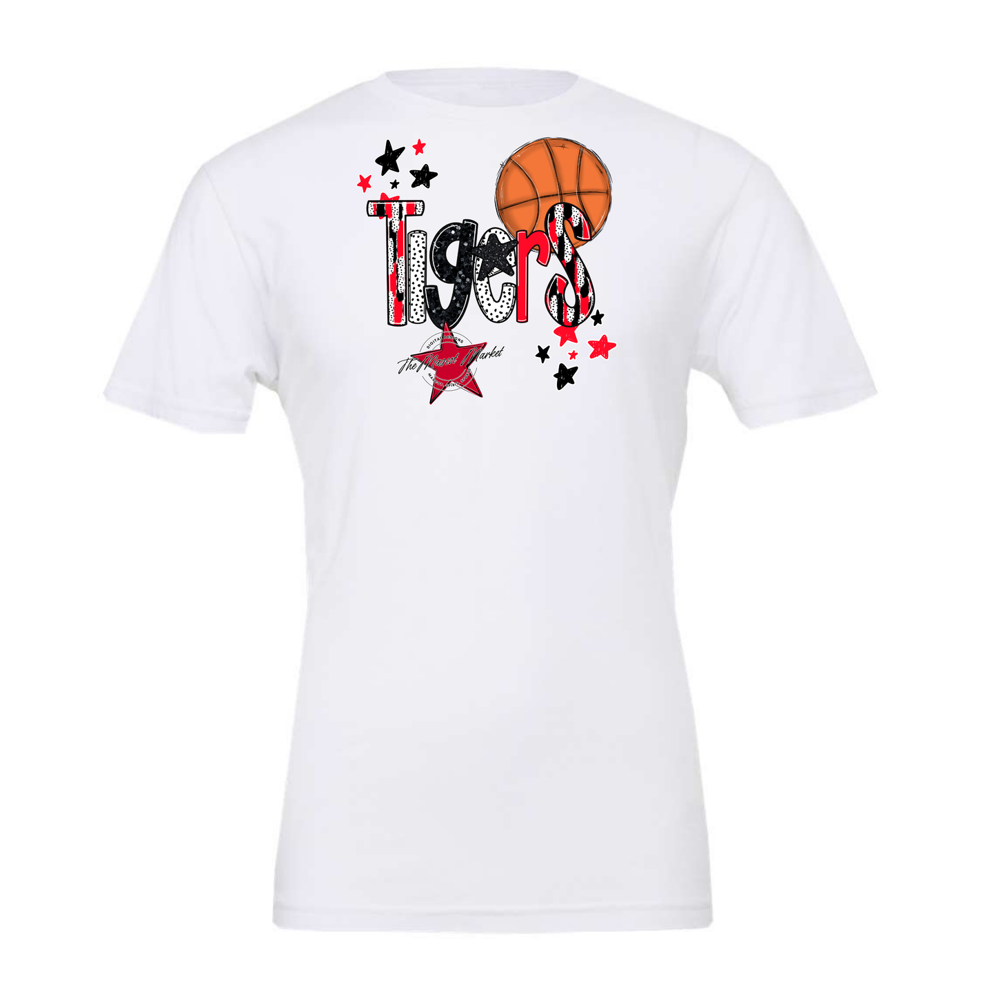 Tigers Basketball Scrape-Bright Red