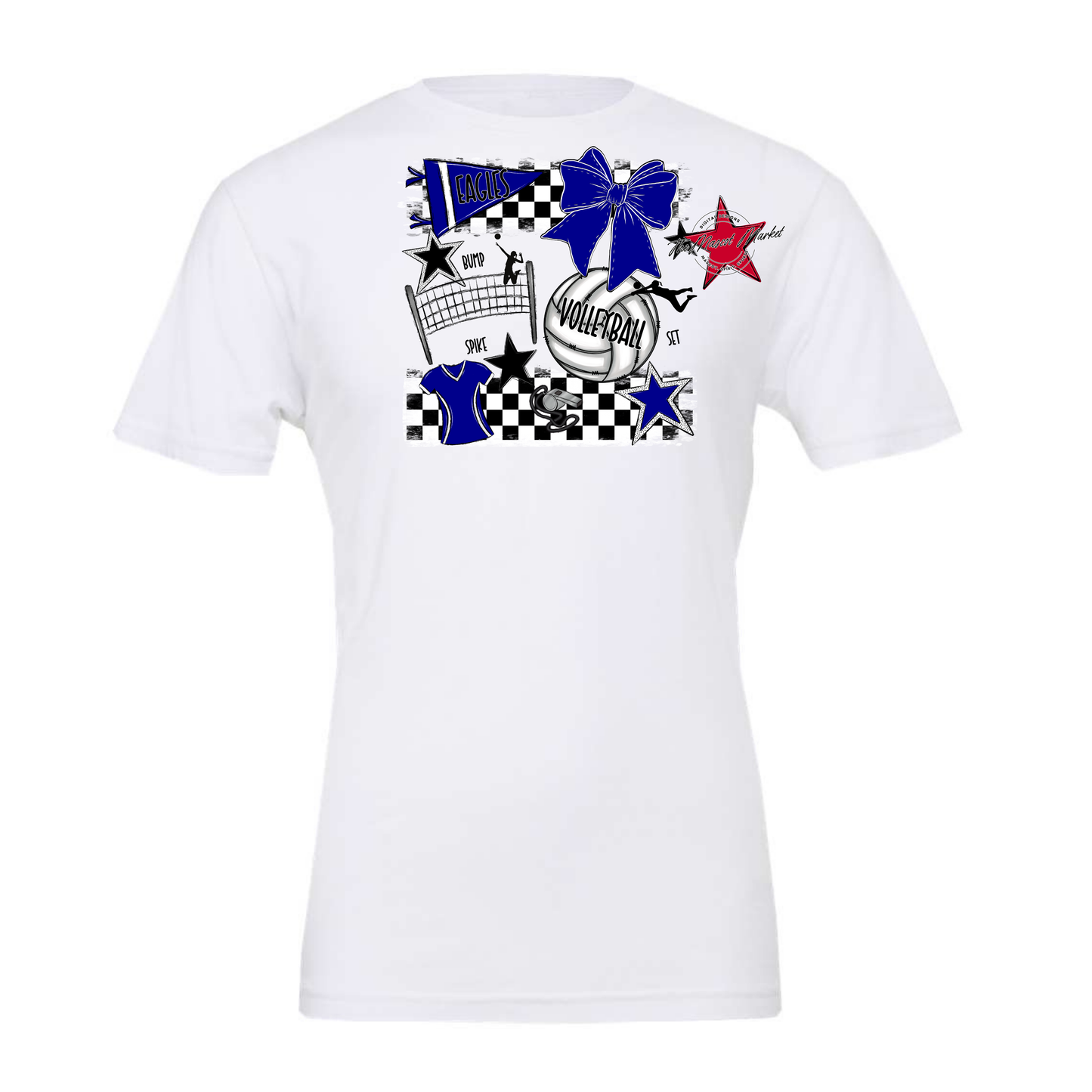 Eagles Volleyball Checkers Design-Blue
